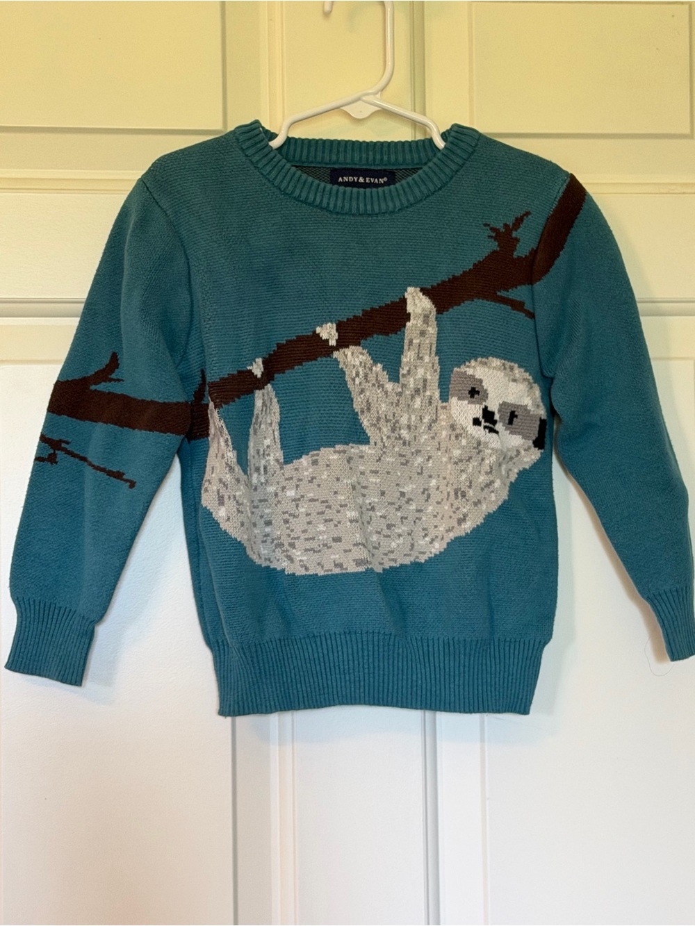 Andy & Evan Teal Crewneck Sweater with Sloth Graphic